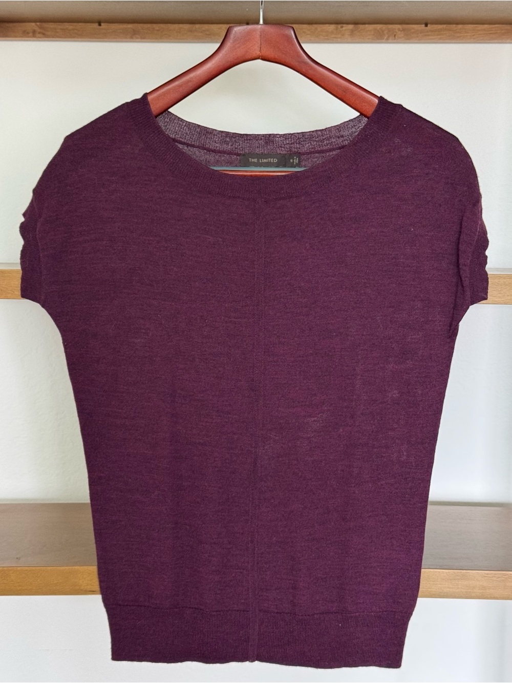 The Limited Plum Short-Sleeve Knit Tee
